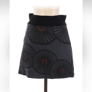 MOS Barcelona fun dark grey and black floral print mini skirt, size small